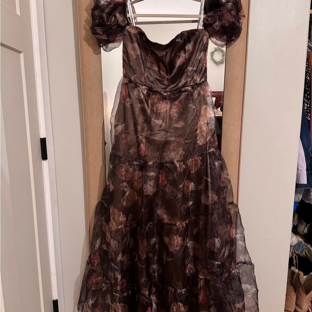 Lulu's Dark Floral Maxi Dress
